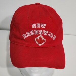 New Brunswick Baseball Hat Red Embroidered Maple Leaf Canada Travel Cap Snapback